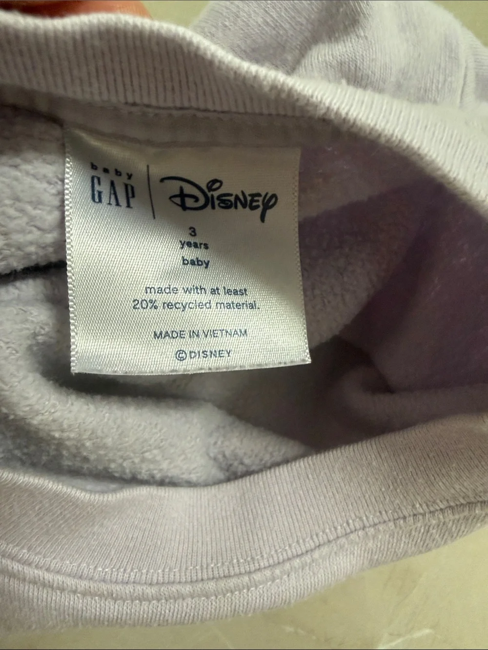Lavender GAP Disney Princess Crewneck Sweatshirt